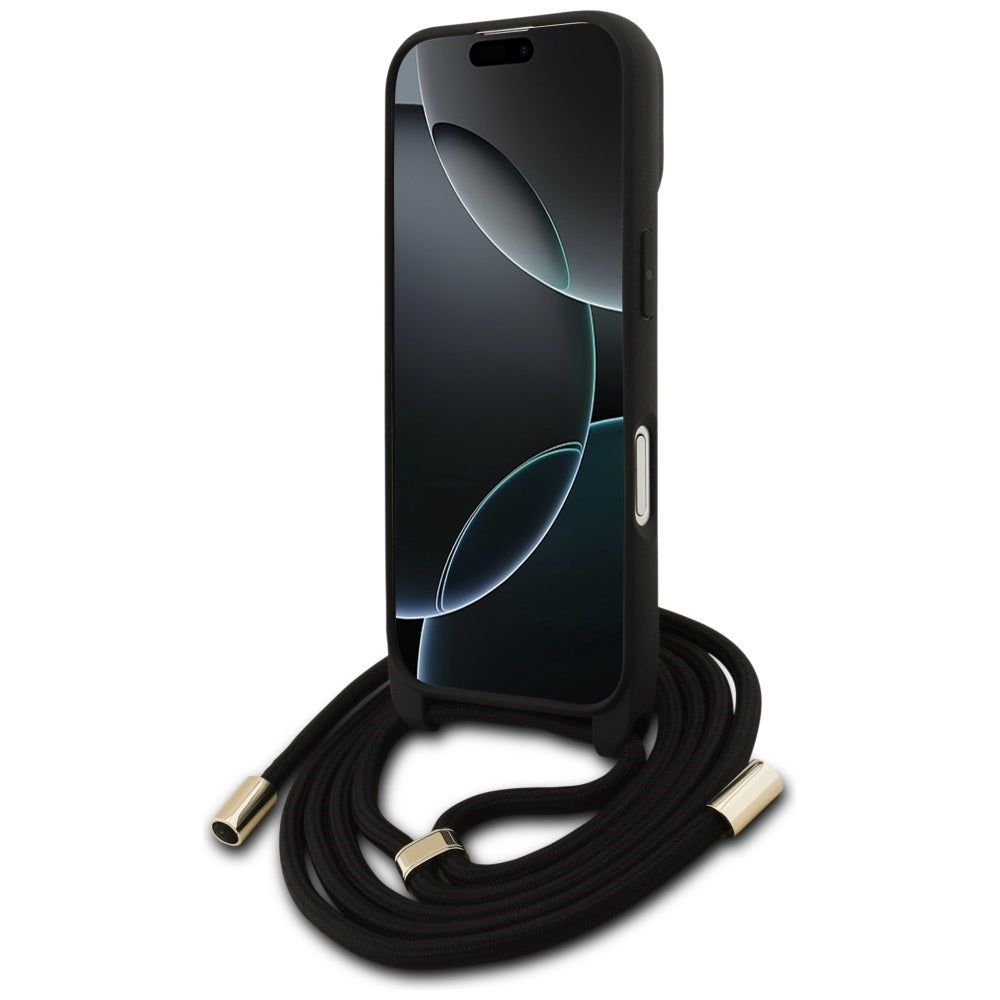 Hoes voor Apple iPhone 17, Guess, 4G CBDY Big Logo met Koordriem, Bruin