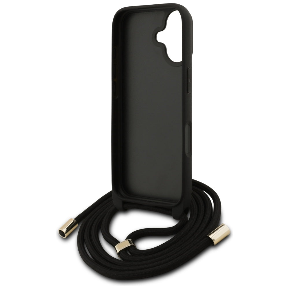 Hoes voor Apple iPhone 17, Guess, 4G CBDY Big Logo met Koordriem, Bruin