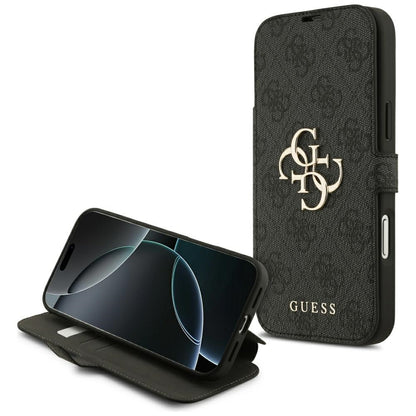 Étui pour Apple iPhone 17, Guess, Logo Métal 4G, Noir