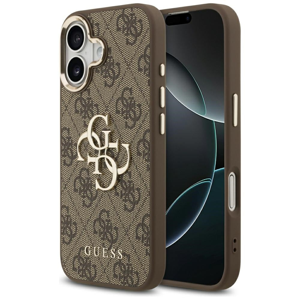 Étui pour Apple iPhone 17, Guess, Big 4G Logo Classic, Marron Doré