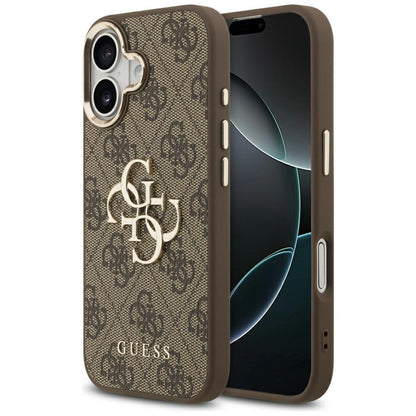 Étui pour Apple iPhone 17, Guess, Big 4G Logo Classic, Marron Doré