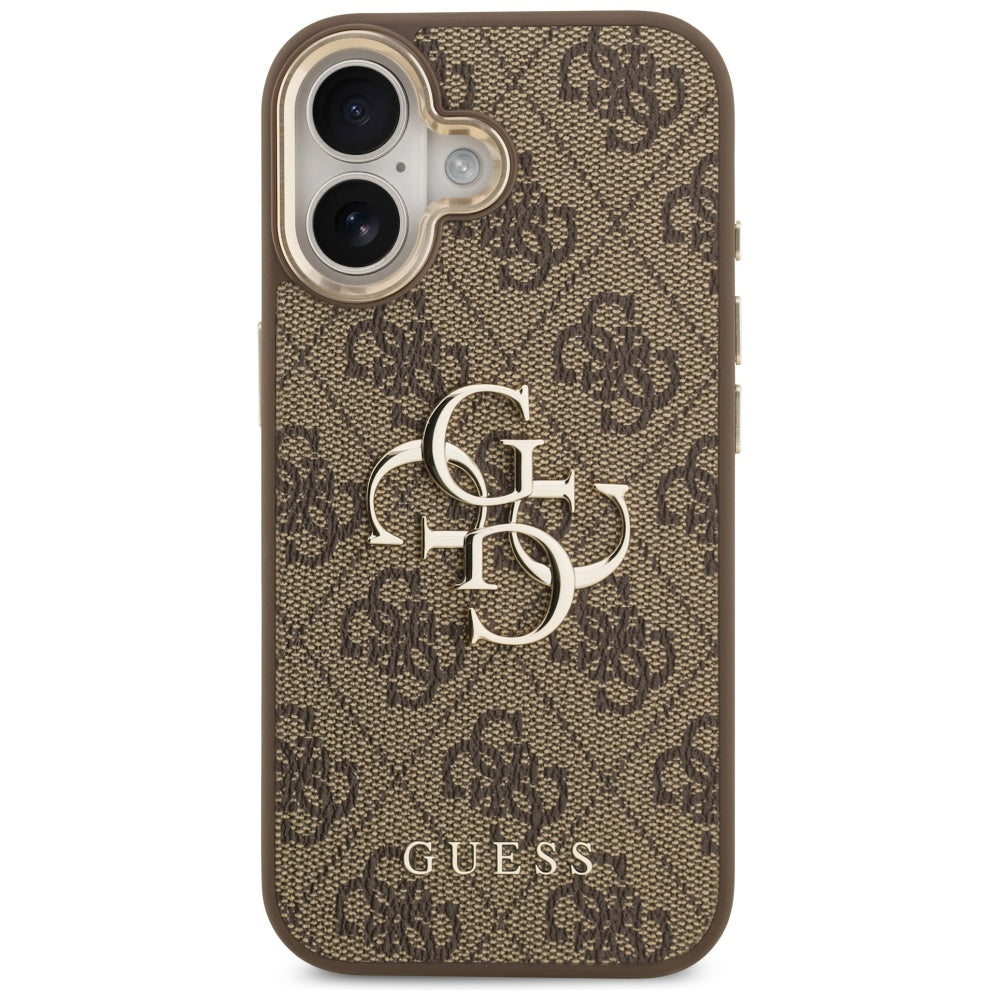 Étui pour Apple iPhone 17, Guess, Big 4G Logo Classic, Marron Doré