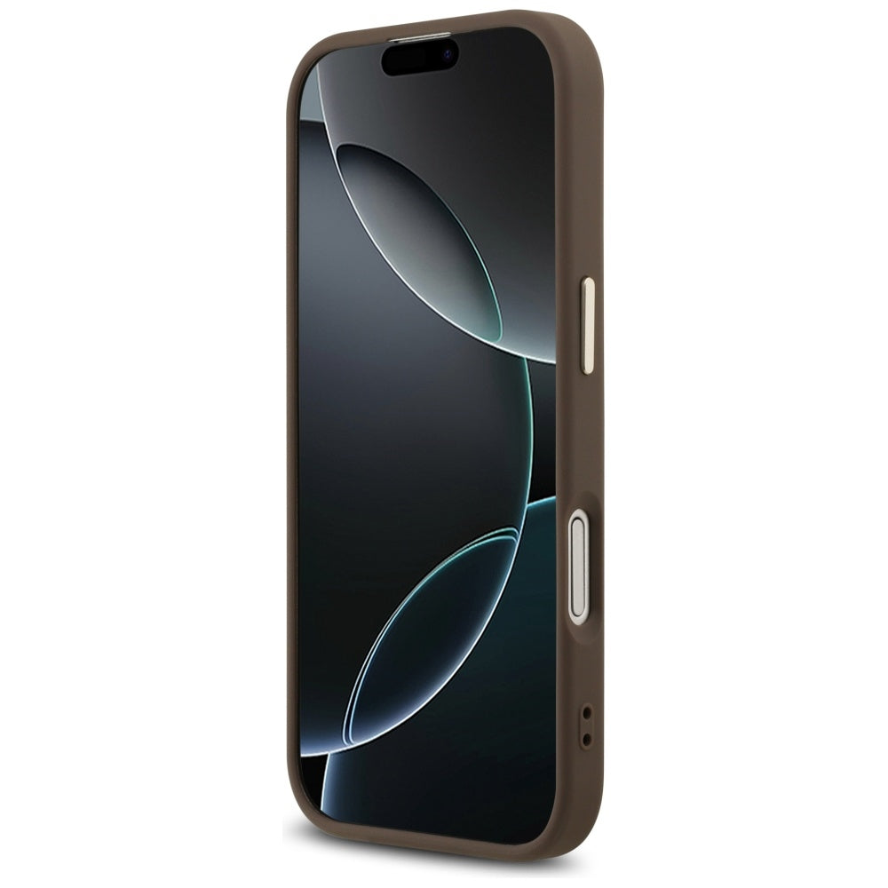 Étui pour Apple iPhone 17, Guess, Big 4G Logo Classic, Marron Doré