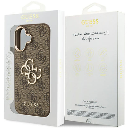 Étui pour Apple iPhone 17, Guess, Big 4G Logo Classic, Marron Doré