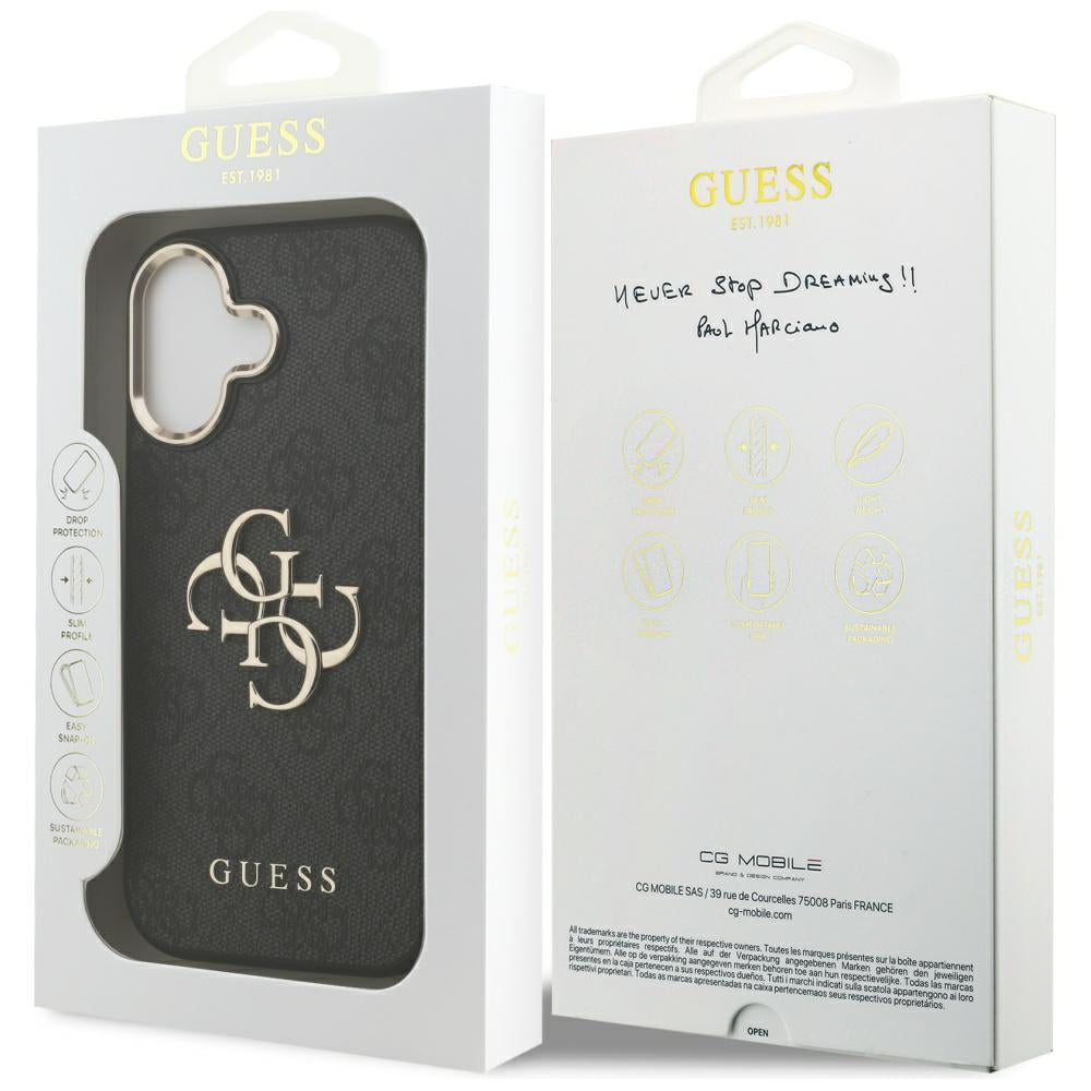 Hoes voor Apple iPhone 17, Guess, Big 4G Logo Classic, Zwart Goud