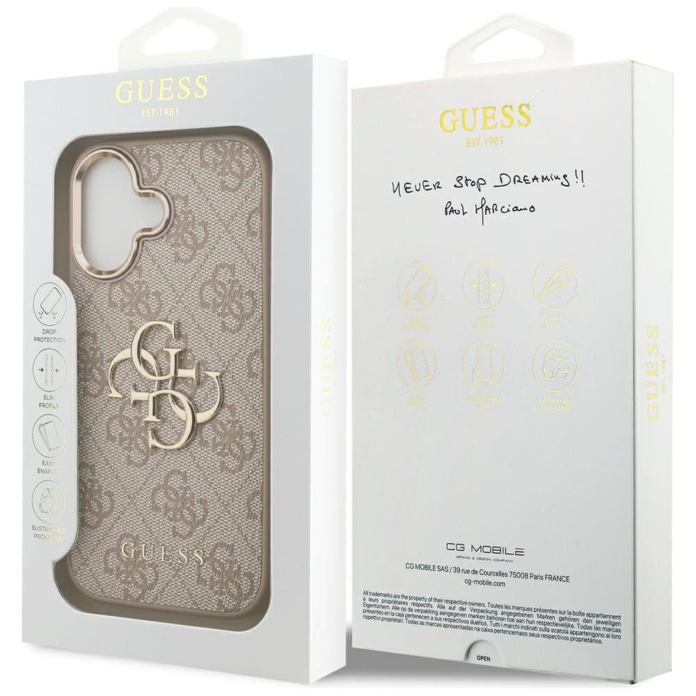 Étui pour Apple iPhone 17, Guess, Big 4G Logo Classic, Rose Doré