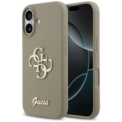 Étui pour Apple iPhone 17, Guess, Big 4G Script, Marron