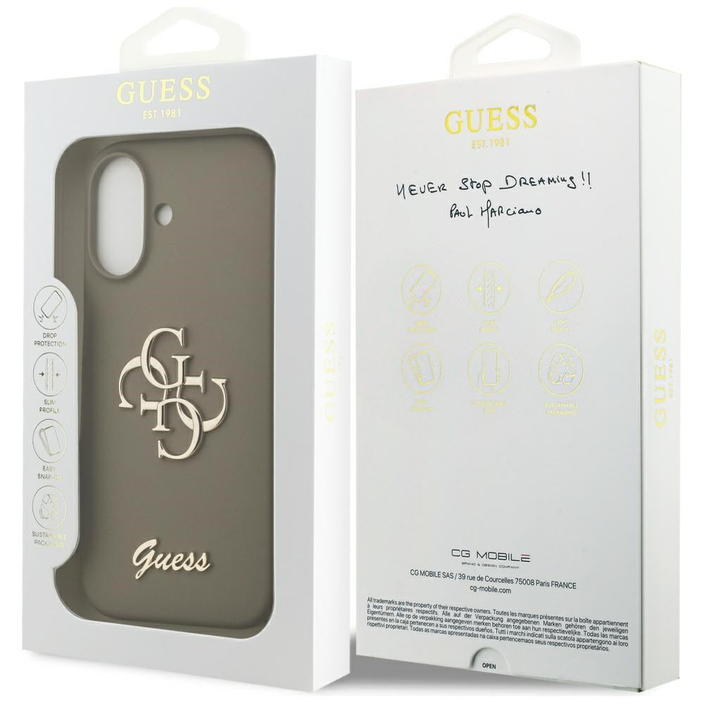 Étui pour Apple iPhone 17, Guess, Big 4G Script, Marron