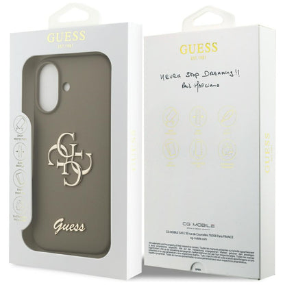 Étui pour Apple iPhone 17, Guess, Big 4G Script, Marron