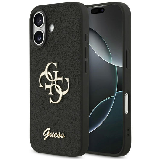 Hoes voor Apple iPhone 17, Guess, Fixed Glitter Big 4G, Zwart