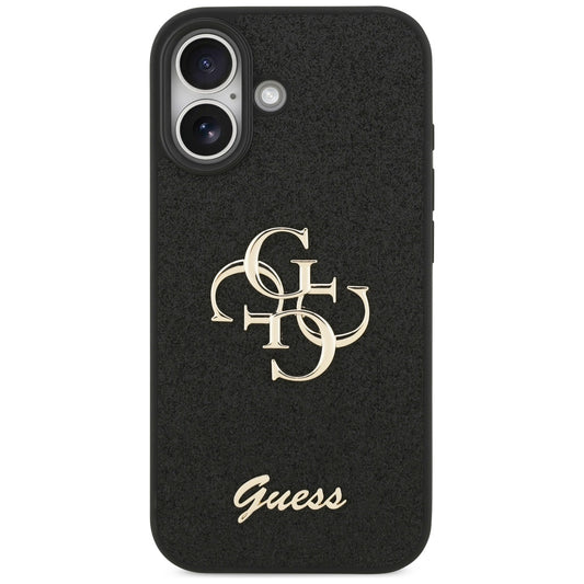 Hoes voor Apple iPhone 17, Guess, Fixed Glitter Big 4G, Zwart
