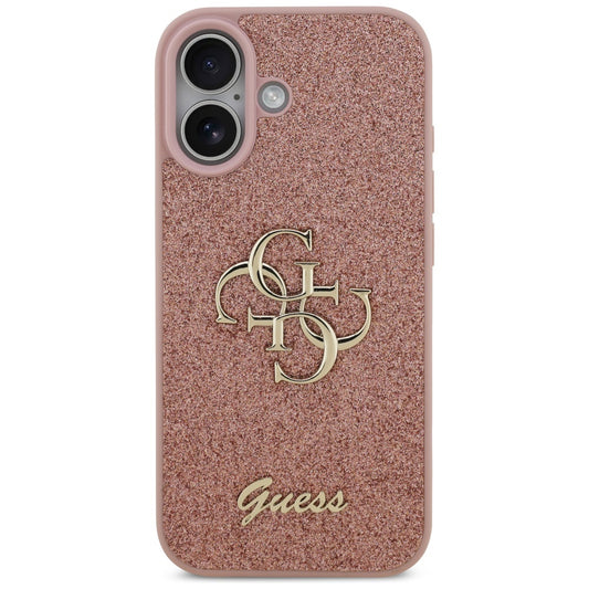 Hoes voor Apple iPhone 17, Guess, Fixed Glitter Big 4G, Roze
