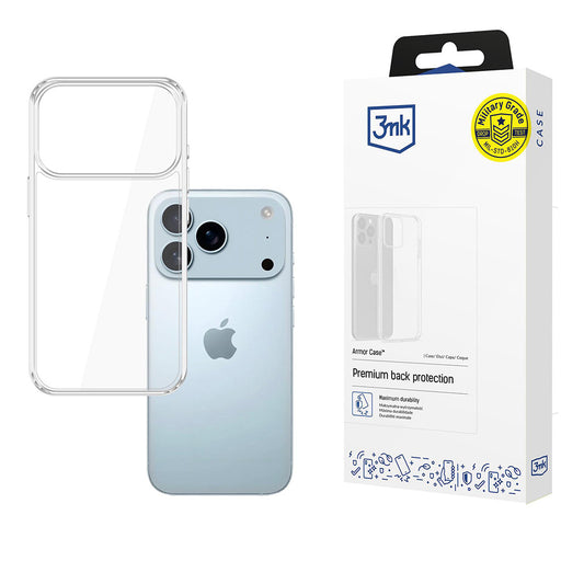 Hoes voor Apple iPhone 17 Pro, 3MK, Armor, Transparant