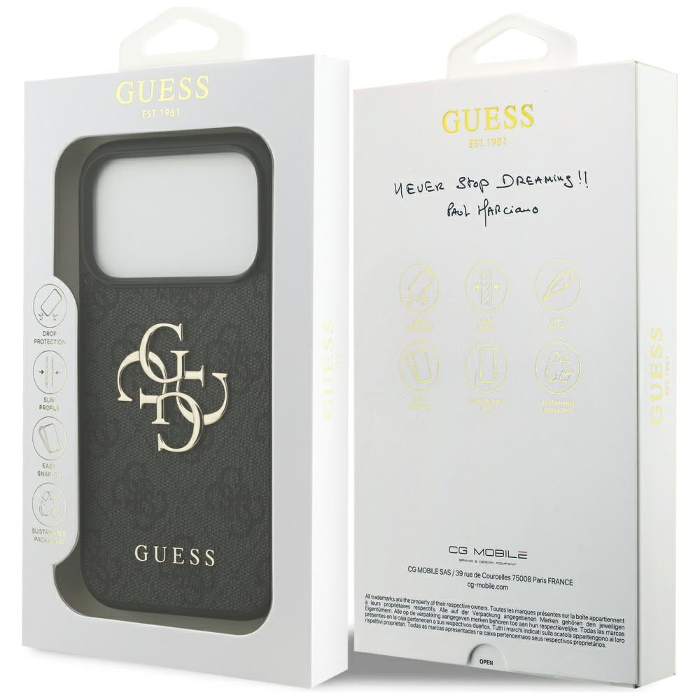 Étui pour Apple iPhone 17 Pro, Guess, 4G Big Logo, Noir