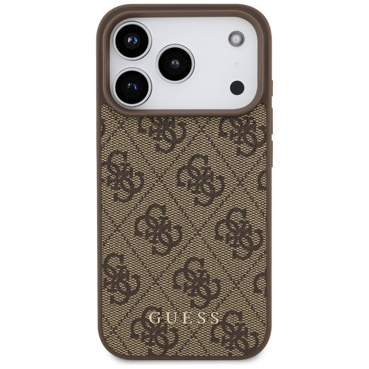 Hülle für Apple iPhone 17 Pro, Guess, 4G Classic, Braun