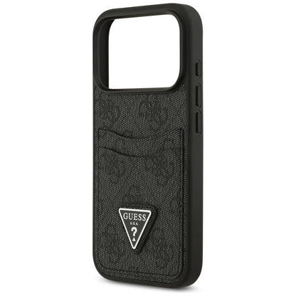 Étui pour Apple iPhone 17 Pro, Guess, 4G Double Card Triangle, Noir