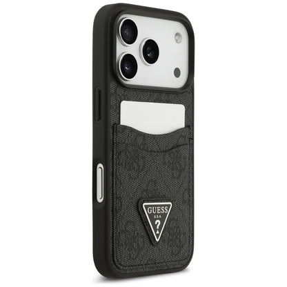 Étui pour Apple iPhone 17 Pro, Guess, 4G Double Card Triangle, Noir