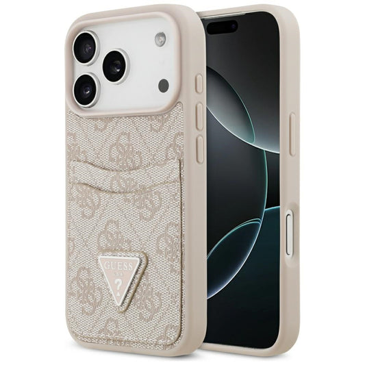 Hoes voor Apple iPhone 17 Pro, Guess, 4G Double Card Triangle, Roze