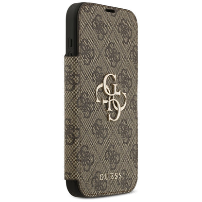 Étui pour Apple iPhone 17 Pro, Guess, Logo Métal 4G, Marron