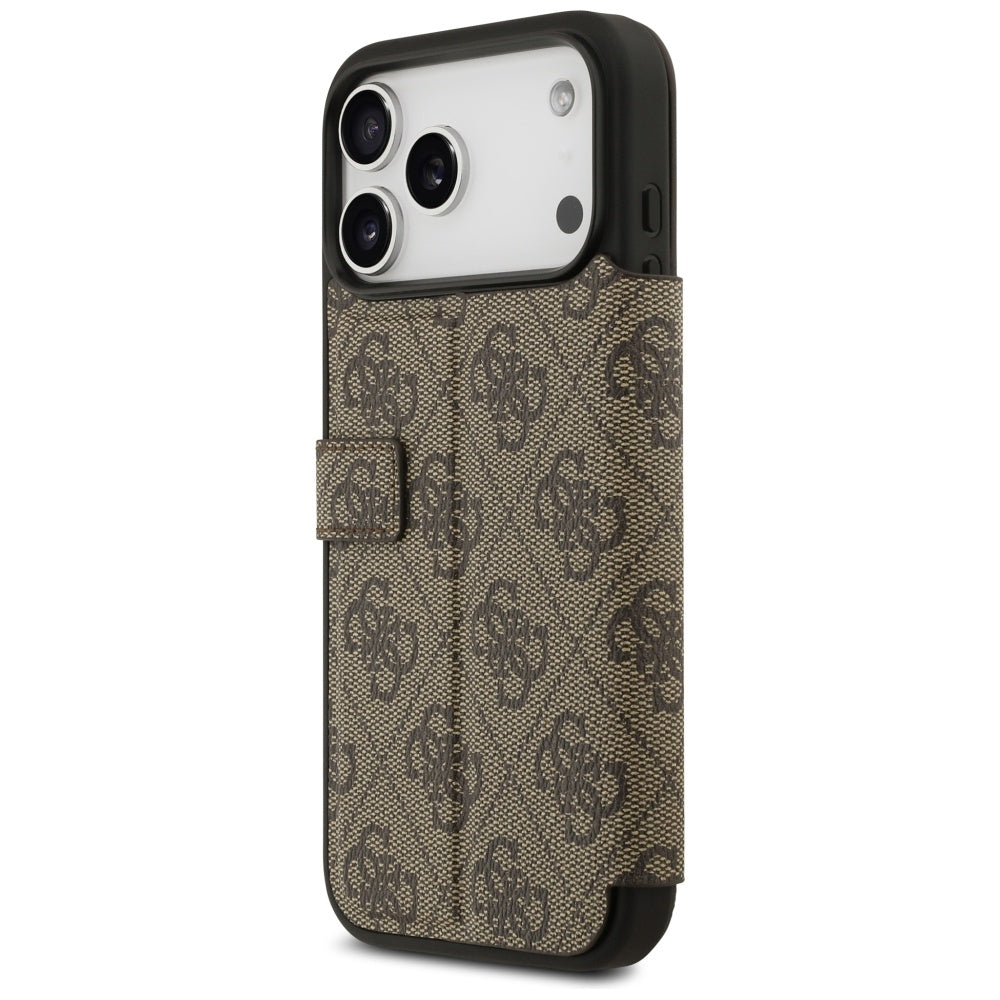 Étui pour Apple iPhone 17 Pro, Guess, Logo Métal 4G, Marron