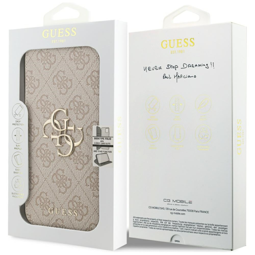 Étui pour Apple iPhone 17 Pro, Guess, Logo Métal 4G, Rose