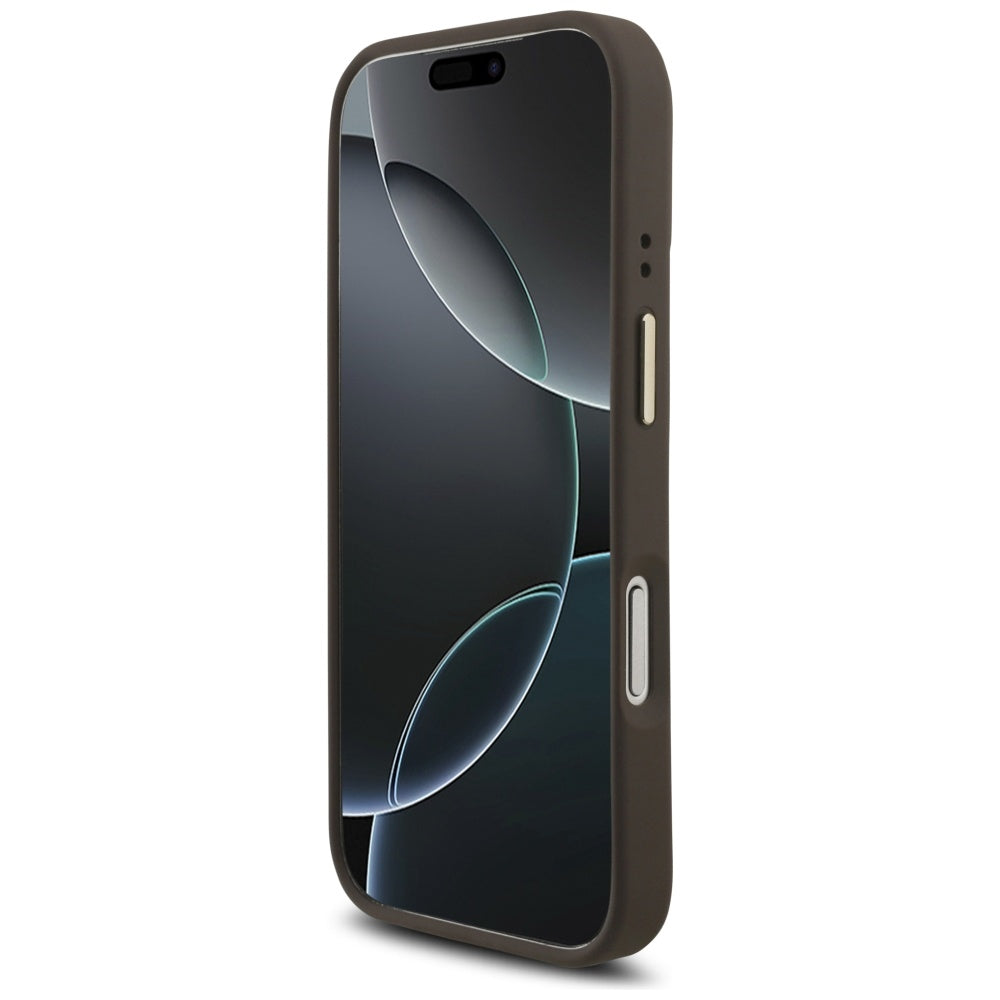 Hoes voor Apple iPhone 17 Pro, Guess, Big 4G Classic Logo met Grote Band, Bruin