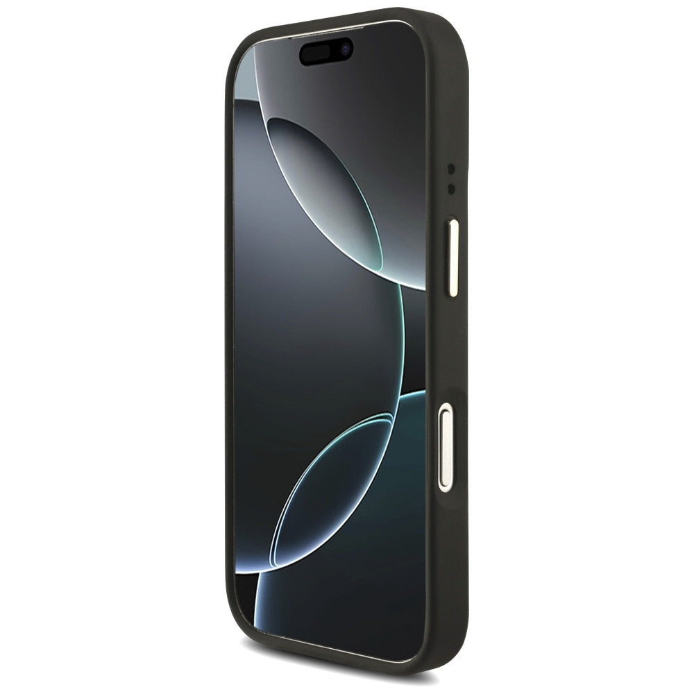 Hoes voor Apple iPhone 17 Pro, Guess, Big 4G Classic Logo met Grote Band, Zwart