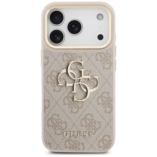 Hoes voor Apple iPhone 17 Pro, Guess, Big 4G Classic Logo met Grote Band, Roze