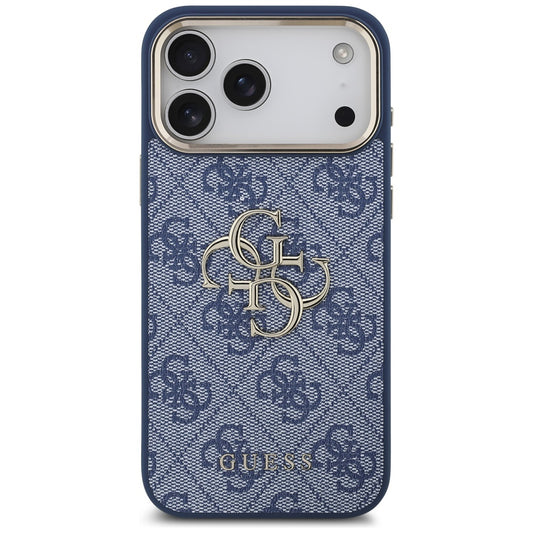 Hoes voor Apple iPhone 17 Pro, Guess, Big 4G Logo Classic, Gouden Blauw