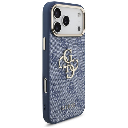 Hülle für Apple iPhone 17 Pro, Guess, Big 4G Logo Classic, Goldenes Blau