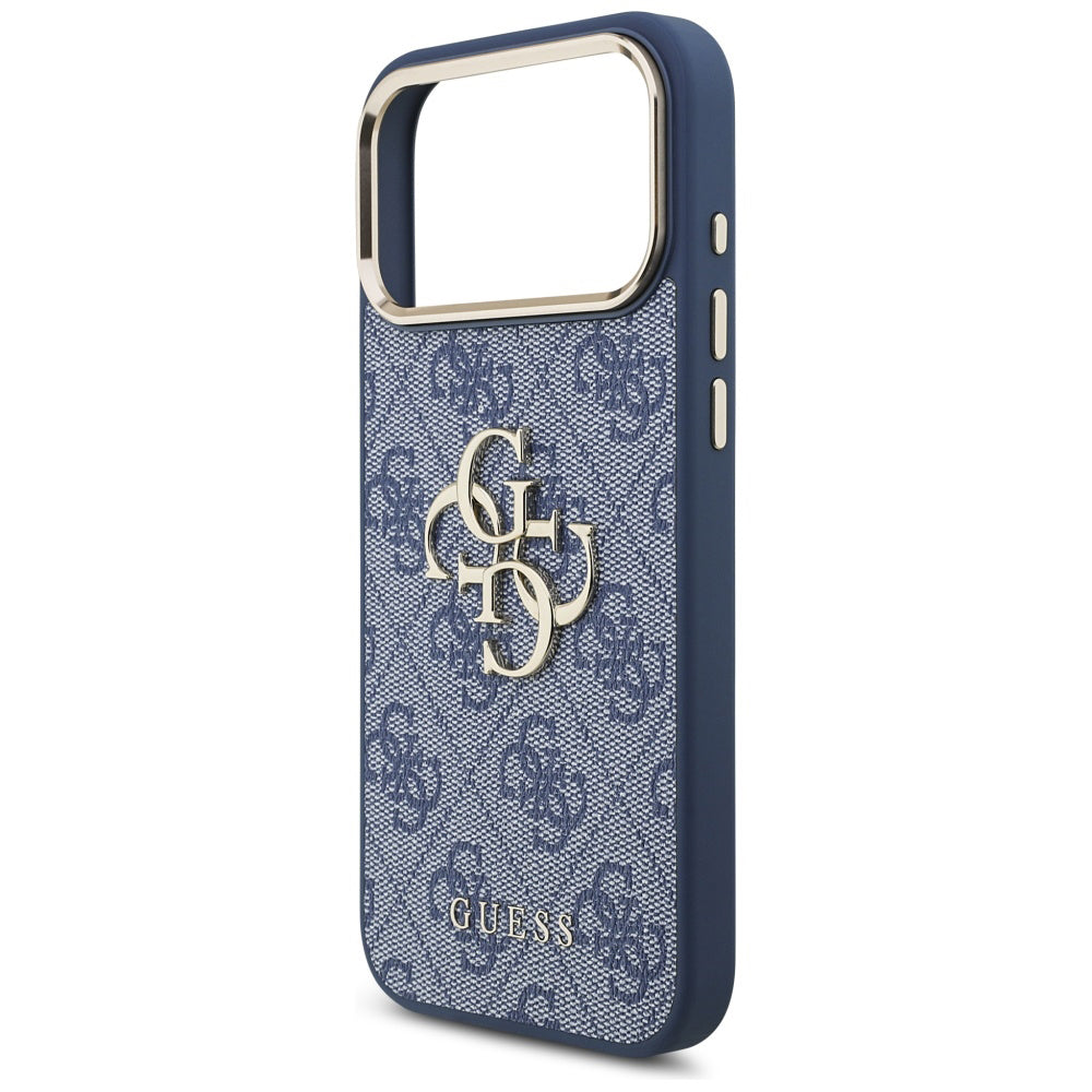 Hülle für Apple iPhone 17 Pro, Guess, Big 4G Logo Classic, Goldenes Blau