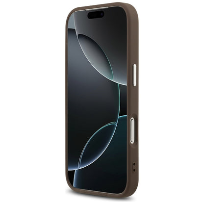 Hülle für Apple iPhone 17 Pro, Guess, Big 4G Logo Classic, Braun Silbern