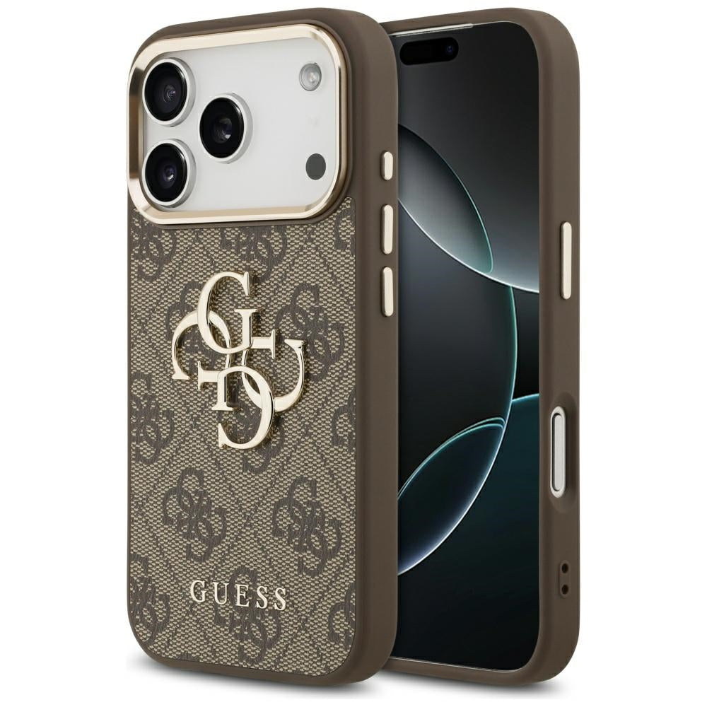 Étui pour Apple iPhone 17 Pro, Guess, Big 4G Logo Classic, Marron Doré.
