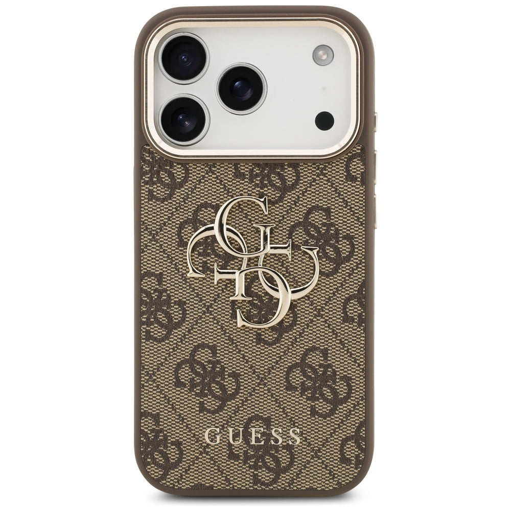 Étui pour Apple iPhone 17 Pro, Guess, Big 4G Logo Classic, Marron Doré.