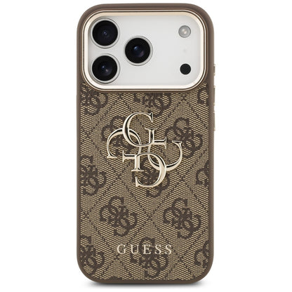 Étui pour Apple iPhone 17 Pro, Guess, Big 4G Logo Classic, Marron Doré.