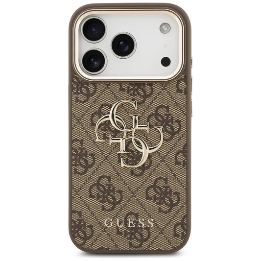 Hoes voor Apple iPhone 17 Pro, Guess, Big 4G Logo Classic, Goudbruin
