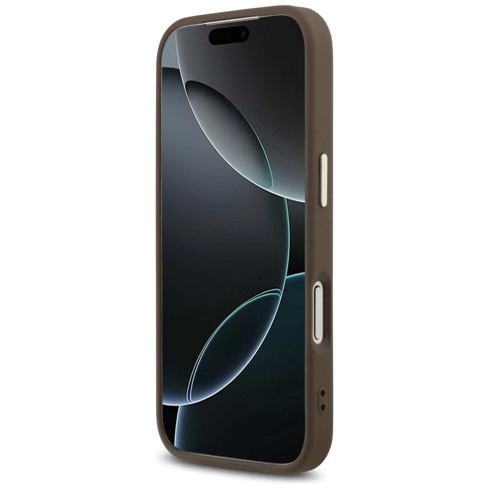 Étui pour Apple iPhone 17 Pro, Guess, Big 4G Logo Classic, Marron Doré.