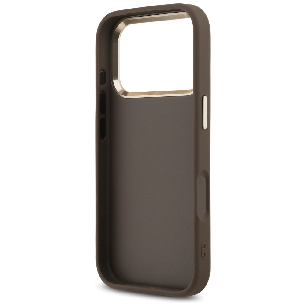 Étui pour Apple iPhone 17 Pro, Guess, Big 4G Logo Classic, Marron Doré.