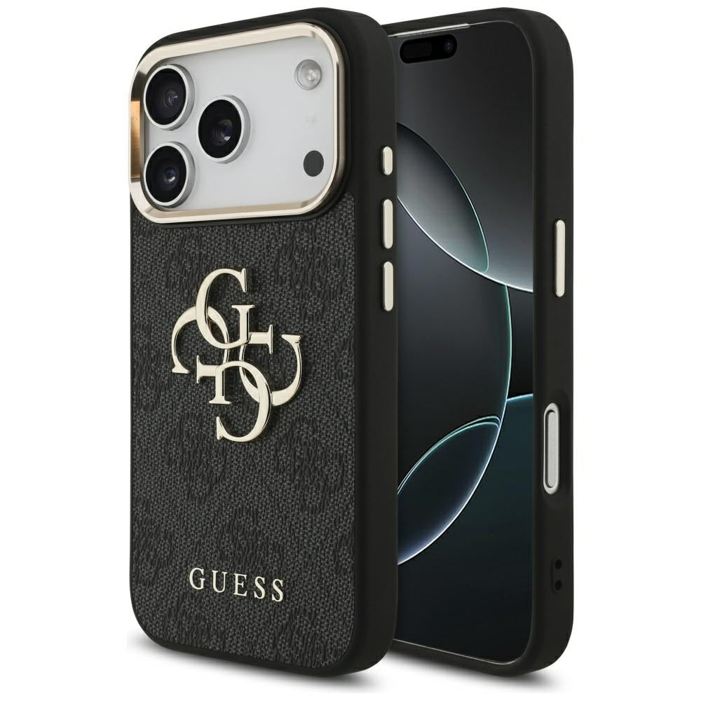 Hoes voor Apple iPhone 17 Pro, Guess, Big 4G Logo Classic, Zwart Goud