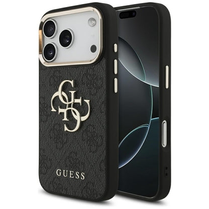 Hoes voor Apple iPhone 17 Pro, Guess, Big 4G Logo Classic, Zwart Goud