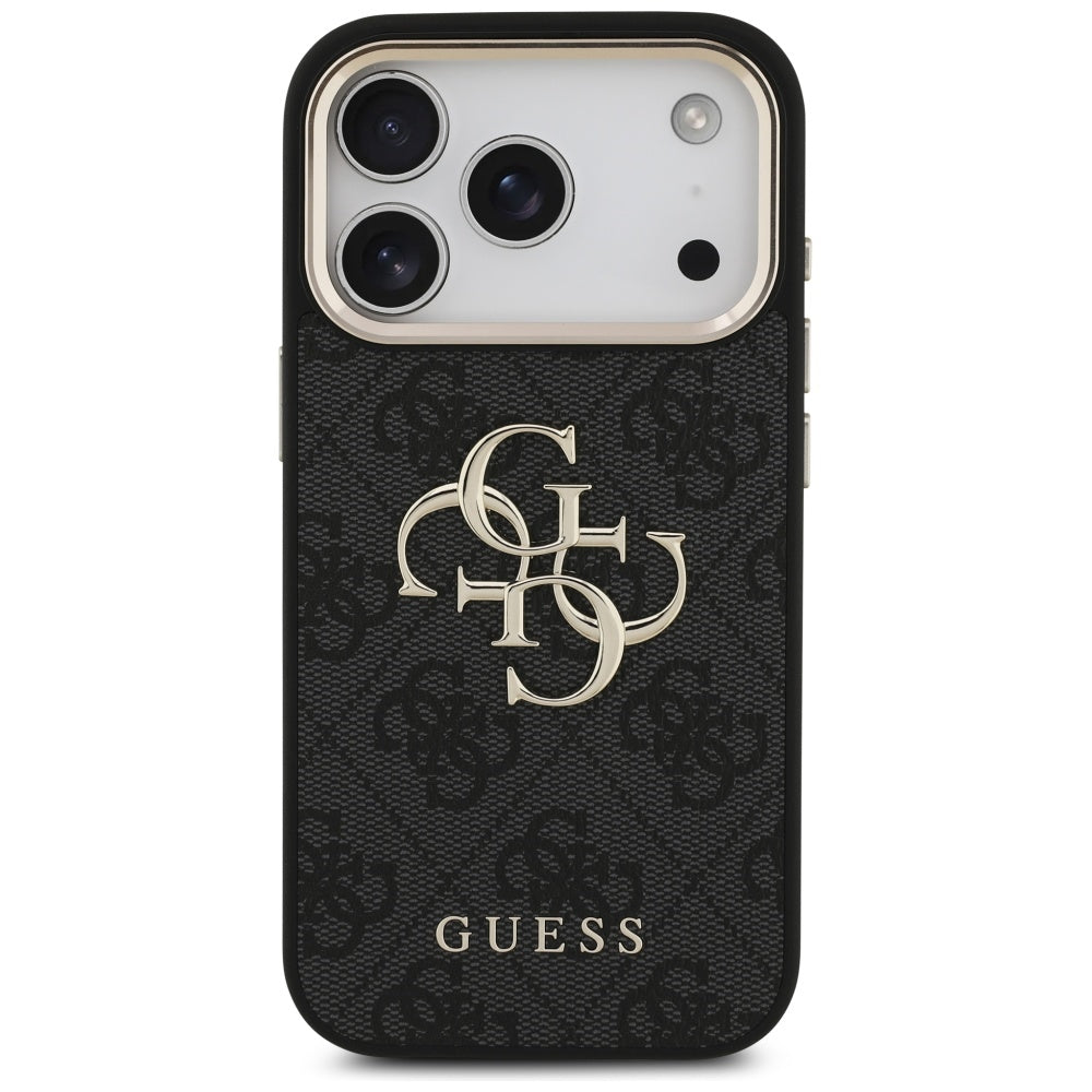 Hoes voor Apple iPhone 17 Pro, Guess, Big 4G Logo Classic, Zwart Goud