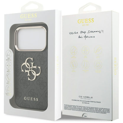 Hoes voor Apple iPhone 17 Pro, Guess, Big 4G Logo Classic, Zwart Goud