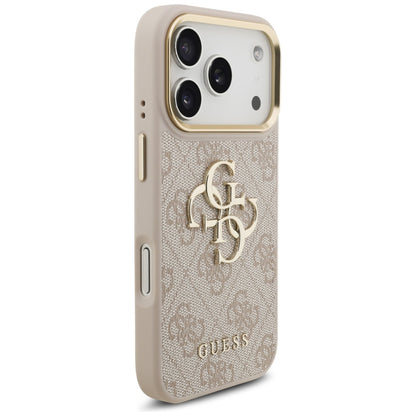 Hoesje voor Apple iPhone 17 Pro, Guess, Big 4G Logo Classic, Goudroze