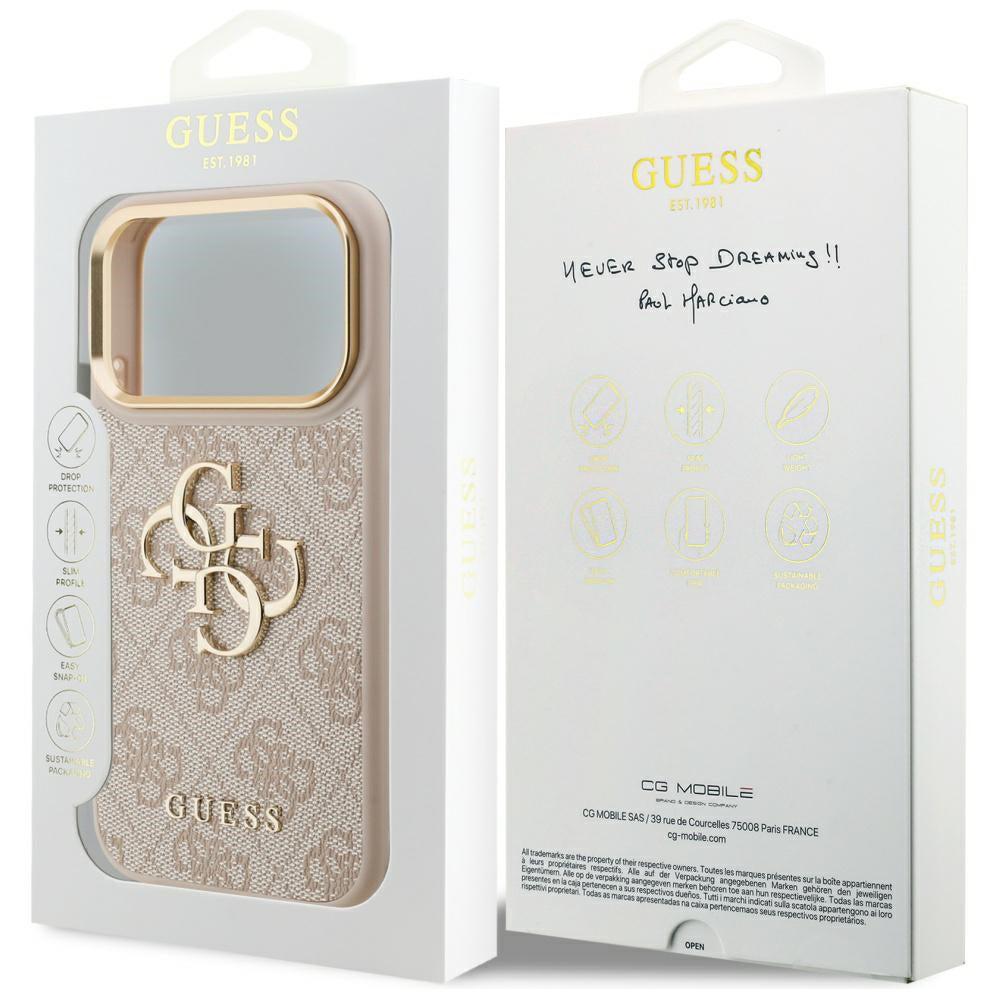 Hoesje voor Apple iPhone 17 Pro, Guess, Big 4G Logo Classic, Goudroze