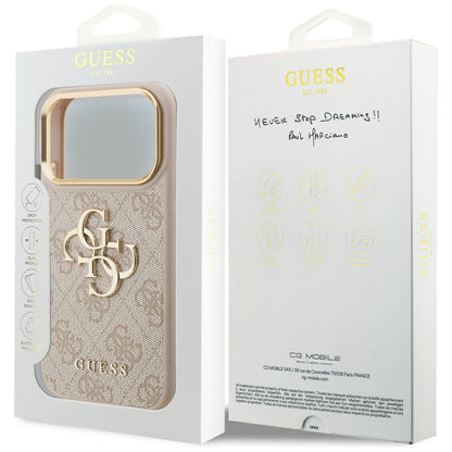 Hoesje voor Apple iPhone 17 Pro, Guess, Big 4G Logo Classic, Goudroze