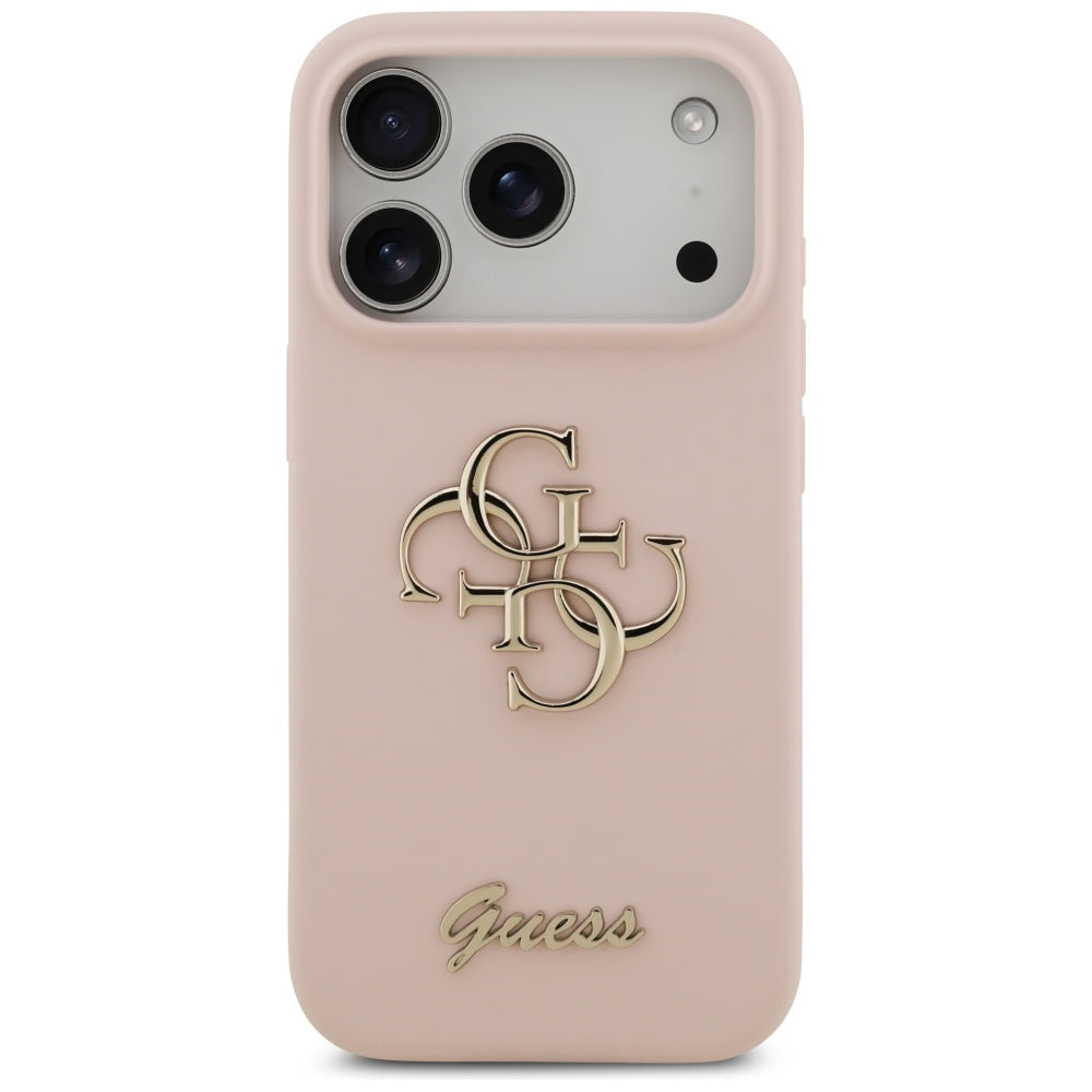 Hoesje voor Apple iPhone 17 Pro, Guess, Big 4G Script, Lichtroze
