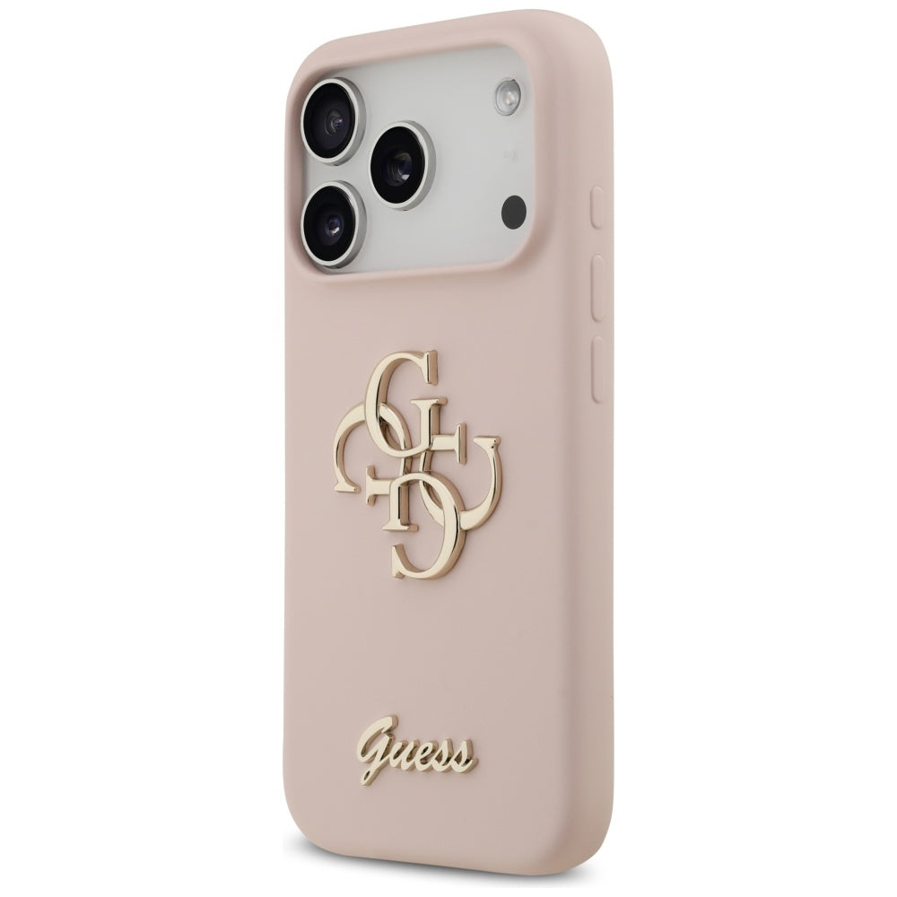 Hoesje voor Apple iPhone 17 Pro, Guess, Big 4G Script, Lichtroze