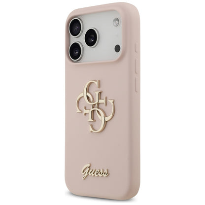 Hoesje voor Apple iPhone 17 Pro, Guess, Big 4G Script, Lichtroze