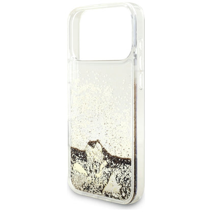 Étui pour Apple iPhone 17 Pro, Guess, Liquid Glitter Charms, Doré