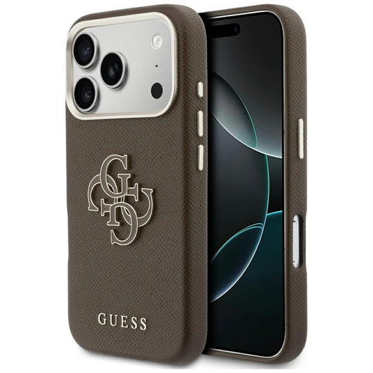 Étui pour Apple iPhone 17 Pro, GUESS, Logo Résine, Marron